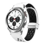 Two Color Magnetic Folding Silver Buckle Silicone Watch Band