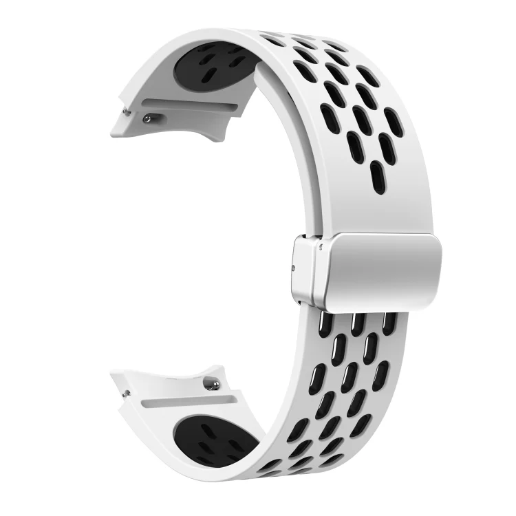 SYA002674106A_2.webp Two Color Magnetic Folding Silver Buckle Silicone Watch Band - Image 6