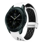 Two Color Magnetic Folding Silver Buckle Silicone Watch Band