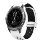 Two Color Magnetic Folding Silver Buckle Silicone Watch Band