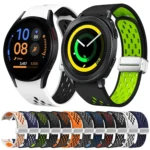 Two Color Magnetic Folding Silver Buckle Silicone Watch Band - Image 2