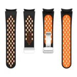 Two Color Magnetic Folding Silver Buckle Silicone Watch Band - Image 3