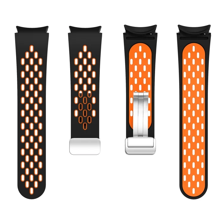SYA0026741_B2.webp Two Color Magnetic Folding Silver Buckle Silicone Watch Band - Image 3