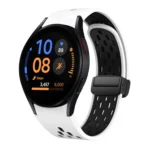 Two Color Magnetic Folding Black Buckle Silicone Watch Band