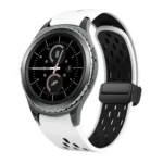 Two Color Magnetic Folding Black Buckle Silicone Watch Band