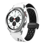 Two Color Magnetic Folding Black Buckle Silicone Watch Band
