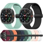 For Samsung Galaxy Watch Ultra 47mm Groove Style Folding Magnetic Buckle Silicone Watch Band - Image 2