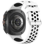 For Samsung Galaxy Watch Ultra 47mm Holes Style Metal Connector Two Color Silicone Watch Band - Image 9