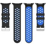 For Samsung Galaxy Watch Ultra 47mm Holes Style Metal Connector Two Color Silicone Watch Band - Image 6