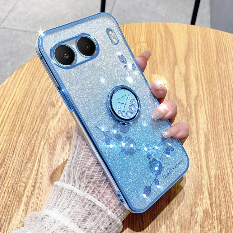 Gradient Glitter Immortal Flower Ring All-inclusive Phone Case, For OnePlus Nord 4