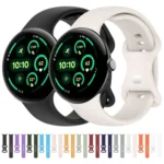 Solid Color Butterfly Buckle Silicone Watch Band, Size:L - Image 2