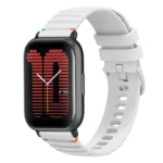 Wavy Dotted Stitched 20mm Silicone Watch Band