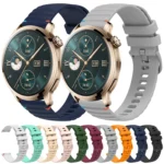 Wavy Dotted Stitched 22mm Silicone Watch Band - Image 2
