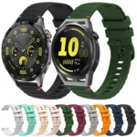 Wavy Dotted Stitched 22mm Silicone Watch Band - Image 2