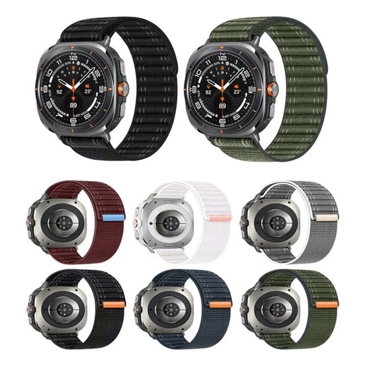 SYA0026819_B1.webp For Samsung Galaxy Watch Ultra 47mm / Ultra 2025 Sea Wave Texture Nylon Hook and Loop Fastener Watch Band - Image 2
