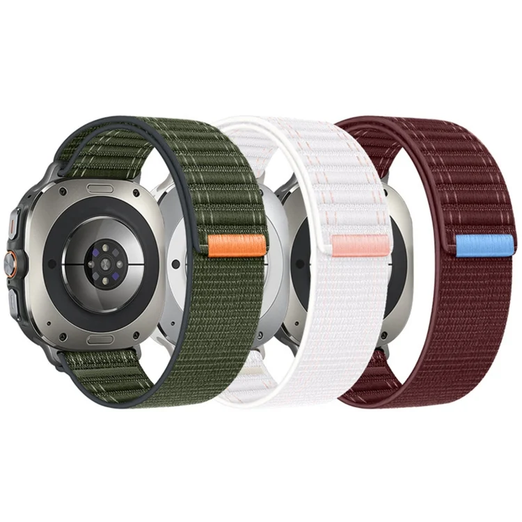 SYA0026819_B2.webp For Samsung Galaxy Watch Ultra 47mm / Ultra 2025 Sea Wave Texture Nylon Hook and Loop Fastener Watch Band - Image 3
