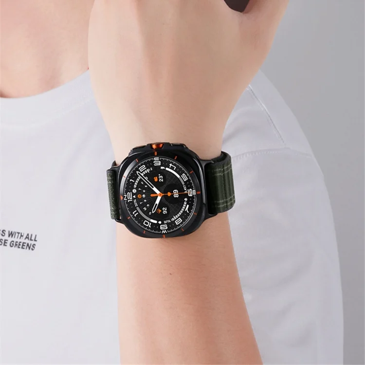 SYA0026819_B4.webp For Samsung Galaxy Watch Ultra 47mm / Ultra 2025 Sea Wave Texture Nylon Hook and Loop Fastener Watch Band - Image 5