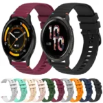 Wavy Dotted Stitched 22mm Silicone Watch Band - Image 2