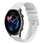 Wavy Dotted Stitched 22mm Silicone Watch Band