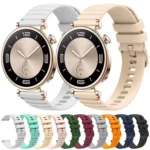 For Huawei Watch GT 4 41mm Wavy Dotted Stitched 18mm Silicone Watch Band - Image 2