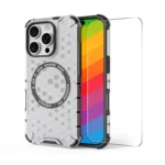 ENKAY Hat-Prince Honeycomb MagSafe Shockproof Phone Case with Large Arc Edge Film, For iPhone 15 Pro Max, For iPhone 15 Pro, For iPhone 15 Plus, For iPhone 15