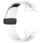 For Samsung Galaxy Watch Ultra 47mm Carbon Fiber Magnetic Folding Buckle Silicone Watch Band - Image 7