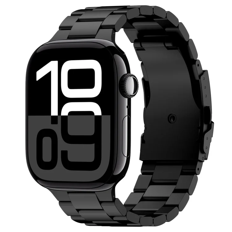 Three Beads Titanium Alloy Metal Watch Band, For Apple Watch Series 10 46mm, For Apple Watch Series 10 42mm, For Apple Watch SE 2023 44mm, For Apple Watch SE 2023 40mm, For Apple Watch Ultra 2 49mm