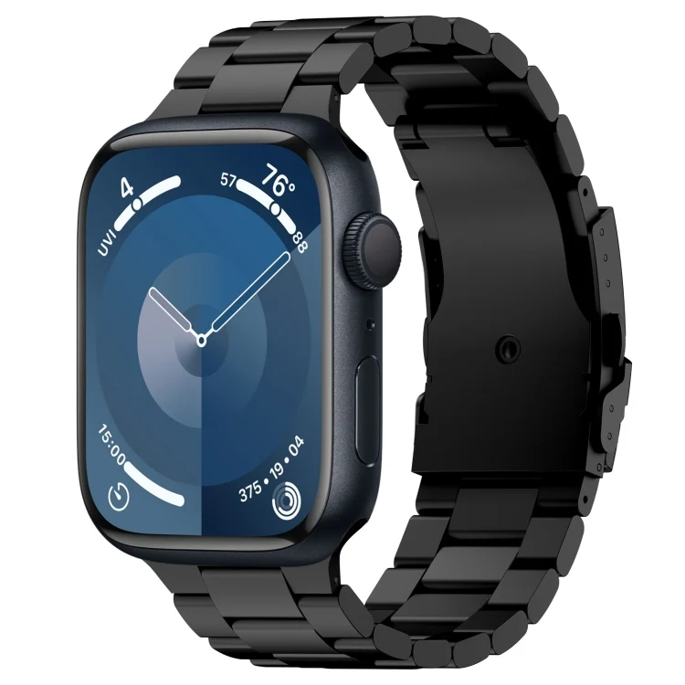 Three Beads Titanium Alloy Metal Watch Band, For Apple Watch Series 9 45mm, For Apple Watch Series 9 41mm, For Apple Watch Ultra 49mm, For Apple Watch Series 8 41mm, For Apple Watch Series 8 45mm