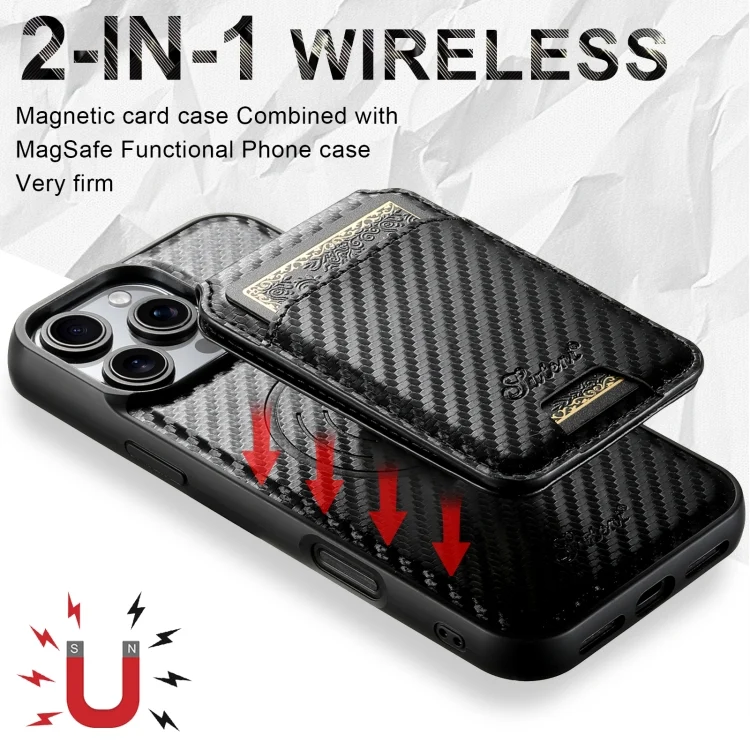 SYA002690601A_3.webp Suteni TXWH18 Carbon Fiber Texture Detachable Wallet MagSafe Phone Case, For iPhone 16 Pro Max, For iPhone 16 Pro, For iPhone 16 Plus, For iPhone 16, For iPhone 15 Pro Max, For iPhone 15 Pro... - Image 5