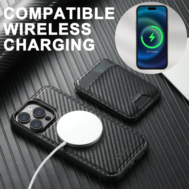 SYA002690601A_4.webp Suteni TXWH18 Carbon Fiber Texture Detachable Wallet MagSafe Phone Case, For iPhone 16 Pro Max, For iPhone 16 Pro, For iPhone 16 Plus, For iPhone 16, For iPhone 15 Pro Max, For iPhone 15 Pro... - Image 6