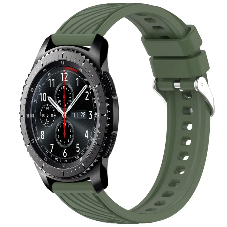 Stripe Texture 22mm Silicone Watch Band