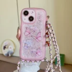 Crossbody Wave Edge Butterfly TPU Phone Case, For iPhone 14 Plus, For iPhone 14, For iPhone 14 Pro, For iPhone 14 Pro Max