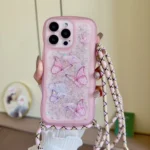 Crossbody Wave Edge Butterfly TPU Phone Case, For iPhone 13 Pro Max, For iPhone 13 Pro, For iPhone 13, For iPhone 12