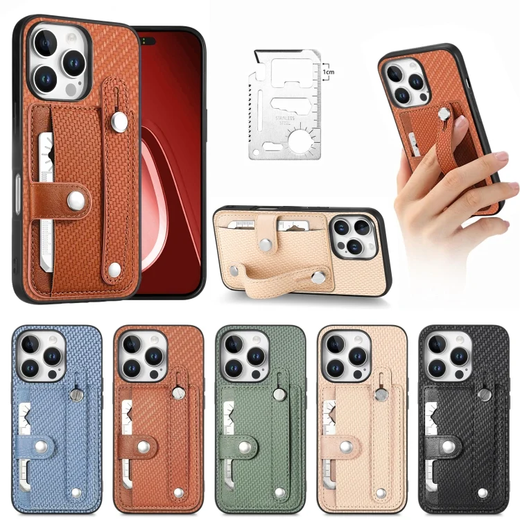 SYA0026943_B5.webp Wristband Kickstand Card Wallet Back Phone Case with Tool Knife, For iPhone 16 Pro Max, For iPhone 16 Pro, For iPhone 16 Plus, For iPhone 16 - Image 6