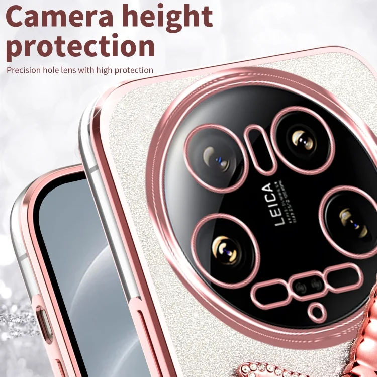SYA002694601A_3.webp Gradient Glitter Immortal 3D Dragonfly Holder Plated Phone Case, For Xiaomi 14 Ultra, For Xiaomi 14 Pro, For Xiaomi 14 - Image 4