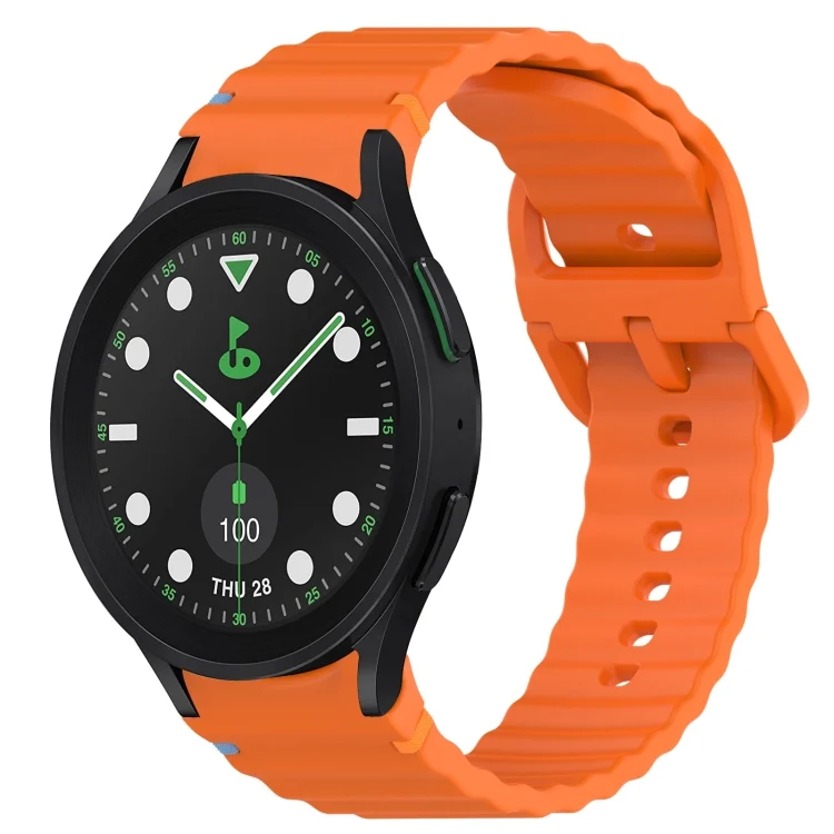 Wavy Grain Stitched Quick Release Silicone Watch Band