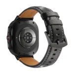 For Samsung Galaxy Watch Ultra 47mm Stitched Black Buckle Genuine Leather Watch Band - Image 6