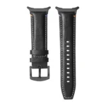 For Samsung Galaxy Watch Ultra 47mm Stitched Black Buckle Genuine Leather Watch Band - Image 7