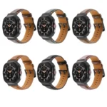 For Samsung Galaxy Watch Ultra 47mm Stitched Black Buckle Genuine Leather Watch Band - Image 3