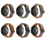 For Samsung Galaxy Watch Ultra 47mm Stitched Black Buckle Genuine Leather Watch Band - Image 4