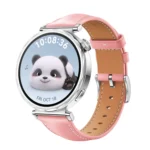 For Huawei Watch GT 5 41mm Women Silver Buckle Genuine Leather Watch Band