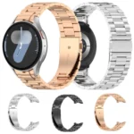 Three Beads Button Quick Release Metal Watch Band - Image 2