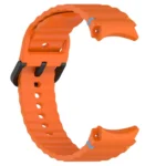 Wavy Grain Stitched Black Buckle Silicone Watch Band - Image 7