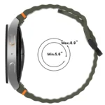 Wavy Grain Stitched Black Buckle Silicone Watch Band - Image 3