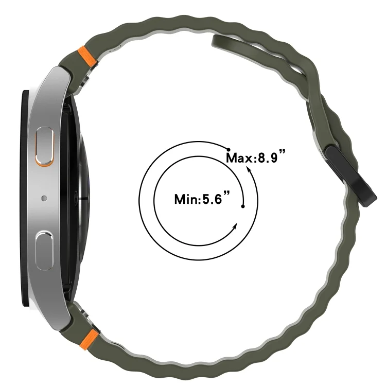 SYA0027119_B2.webp Wavy Grain Stitched Black Buckle Silicone Watch Band - Image 3