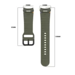 Wavy Grain Stitched Black Buckle Silicone Watch Band - Image 4