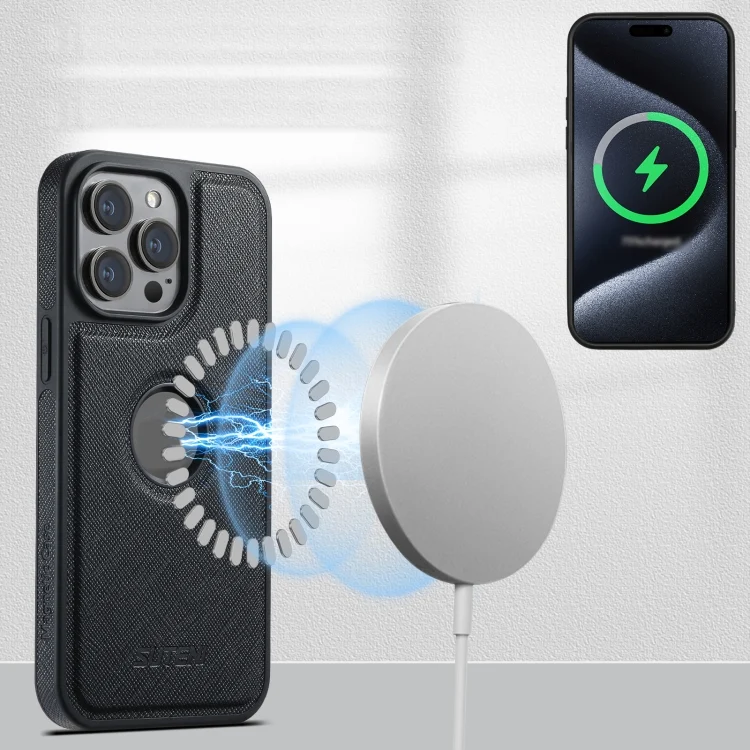 SYA002719101A_4.webp Suteni G1 Cross Texture MagSafe Phone Case, For iPhone 16 Pro Max, For iPhone 16 Pro, For iPhone 16 Plus, For iPhone 16, For iPhone 15 Pro Max, For iPhone 15 Pro - Image 6