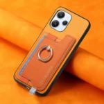 Retro Magsafe Cross Leather Ring Holder Card Bag Phone Case, For Redmi 13C / Poco C65 / M6, For Redmi Turbo 3 5G - Image 6