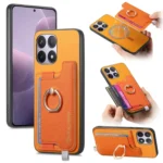 Retro Magsafe Cross Leather Ring Holder Card Bag Phone Case, For Redmi K70 / K70 Pro 5G, For Xiaomi 13T / 13T Pro
