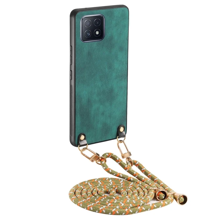 Vintage Leather PC Back Cover Phone Case with Crossbody Strap, For OPPO A72 5G, For OPPO A7 / A12, For OPPO A92S